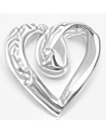 Silver Curled Floating Heart Pendant