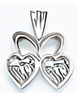 Silver Double C.Z. Heart Pendant