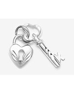Silver Key & Lock Charm