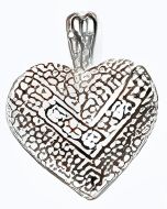 Silver Rugged Heart with C.Z Pendant