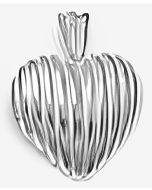 Silver Striped Heart Pendant