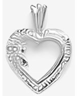 Silver Flower Heart Pendant
