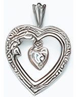 Silver Double Heart C.Z. Pendant