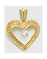 10K Yellow Gold C.Z. Heart Pendant