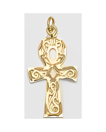 10K Yellow Gold Fancy Ankh Pendant