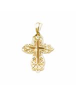 10K Yellow Gold Filigree Cross Pendant