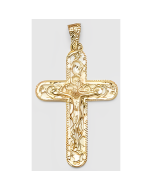 10K Yellow Gold Large Crucifix Pendant