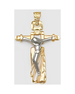 10K Two Tone Crucifix Pendant