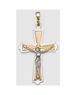 10K Two Tone Crucifix Pendant