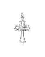 Silver Flying Dove on a Cross Charm