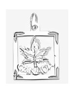 Silver Square Maple Leaf Canada Charm