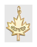 10K Yellow Gold Maple Leaf Canada Charm