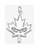 10K White Gold Maple Leaf Canada Charm