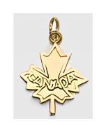 10K Yellow Gold Maple Leaf Canada Charm