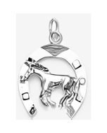 Silver Horse in a Horseshoe Pendant