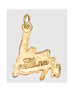 10K Yellow Gold Newfoundland Map Charm