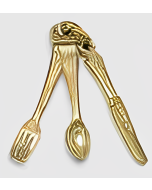 10K Yellow Gold 3D Fork, Spoon & Knife Charm