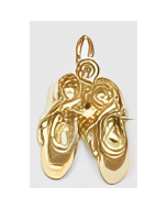 10K Yellow Gold 3D Ballet Shoes Charm