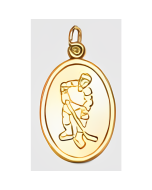 10K Yellow Gold Hockey Player Charm