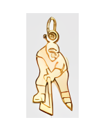 10K Yellow Gold Hockey Player Charm