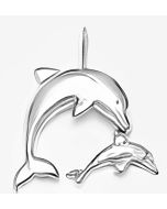 Silver Dolphin and Baby Pendant