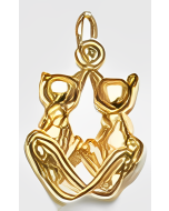 10K Yellow Gold Back of Cats Charm