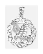 Silver Eagle in a Circle Pendant