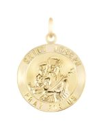 14K Yellow Gold "Saint Joseph" Medallion Pendant 