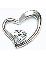 10K White Gold Heart With C.Z Pendant