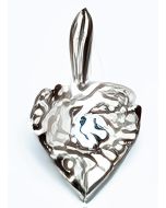 Silver Tiny Heart With C.Z Stone Charm