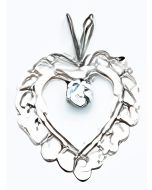 Silver Fancy Heart With C.Z Stone Pendant