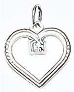 Silver C.Z. Heart Pendant