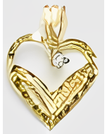 10K Yellow Gold Small C.Z. Heart Pendant