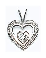 Silver Double  C.Z. Heart Pendant