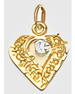 10K Yellow Gold C.Z. Heart Pendant