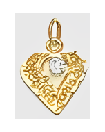 10K Yellow Gold C.Z. Heart Pendant