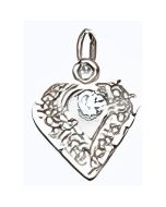 Silver C.Z. Heart Pendant