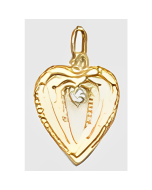 10K Yellow Gold C.Z. Heart Pendant