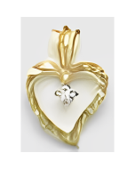 10K Yellow Gold Mini C.Z. Heart Pendant