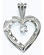 Silver Mini C.Z. Heart Pendant