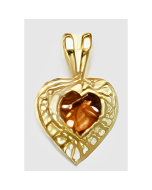 10K Yellow Gold Yellow Topaz Heart Pendant