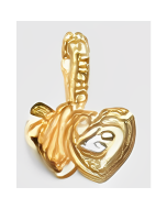 10K Yellow Gold Double Heart C.Z Pendant