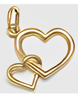 10K Yellow Gold Heart Hooked on Heart Charm
