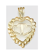 10K Yellow Gold Triple Heart Pendant