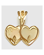 10K Yellow Gold Tiny Double Heart Pendant