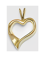 10K Yellow Gold Slanted Heart Pendant