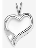 Silver Slanted Heart Pendant