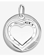 Silver Small Heart in a Circle Charm