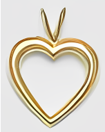 10K Yellow Gold Plain Heart Pendant