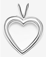 10K White Gold Plain Heart Pendant